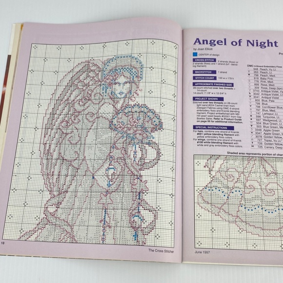 The Cross Stitcher Magazine June 1997 Large Print Charts Vintage Vol 14 No 2 - Picture 9 of 13